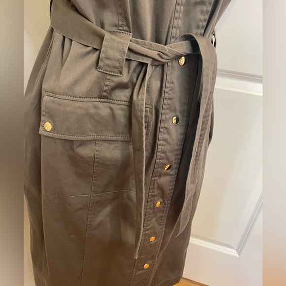 Calvin Klein Military Style Dress Size 14 Olive Green - Picture 3 of 9